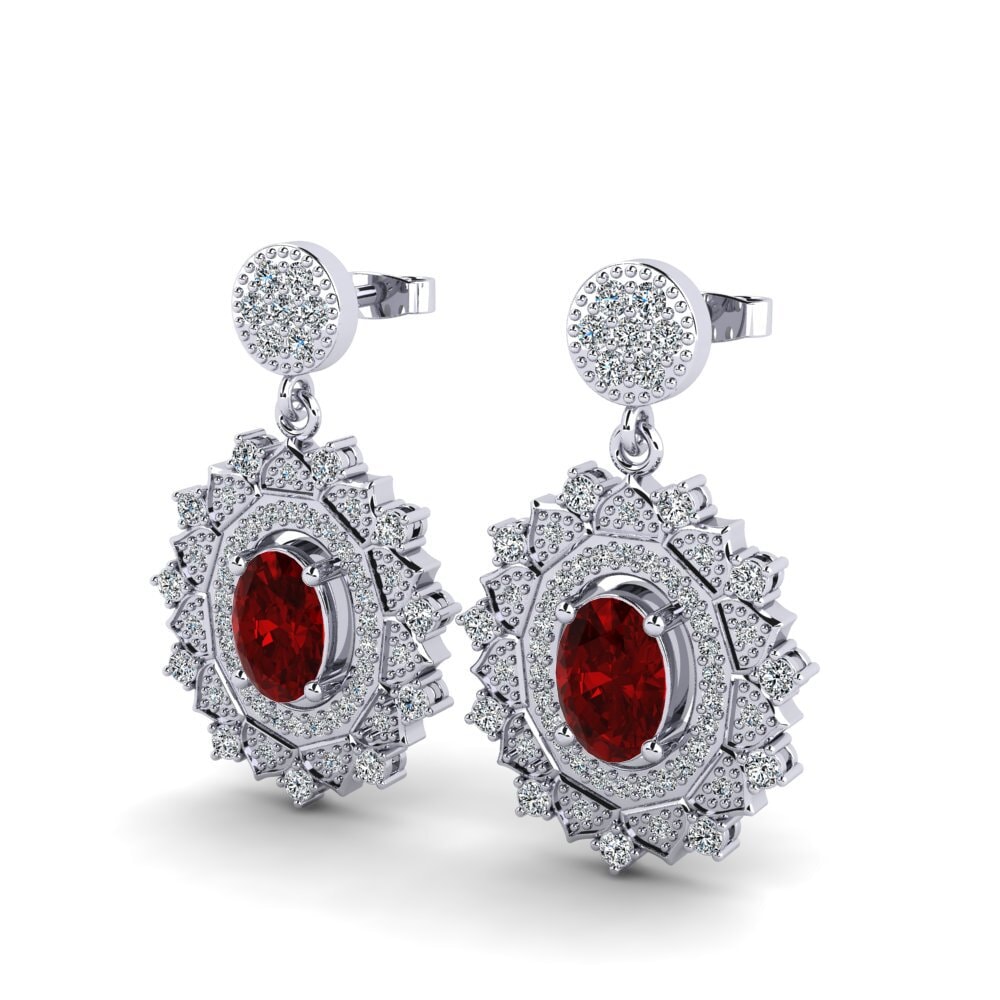 Ruby (Lab Created) Women's Earring Dimple