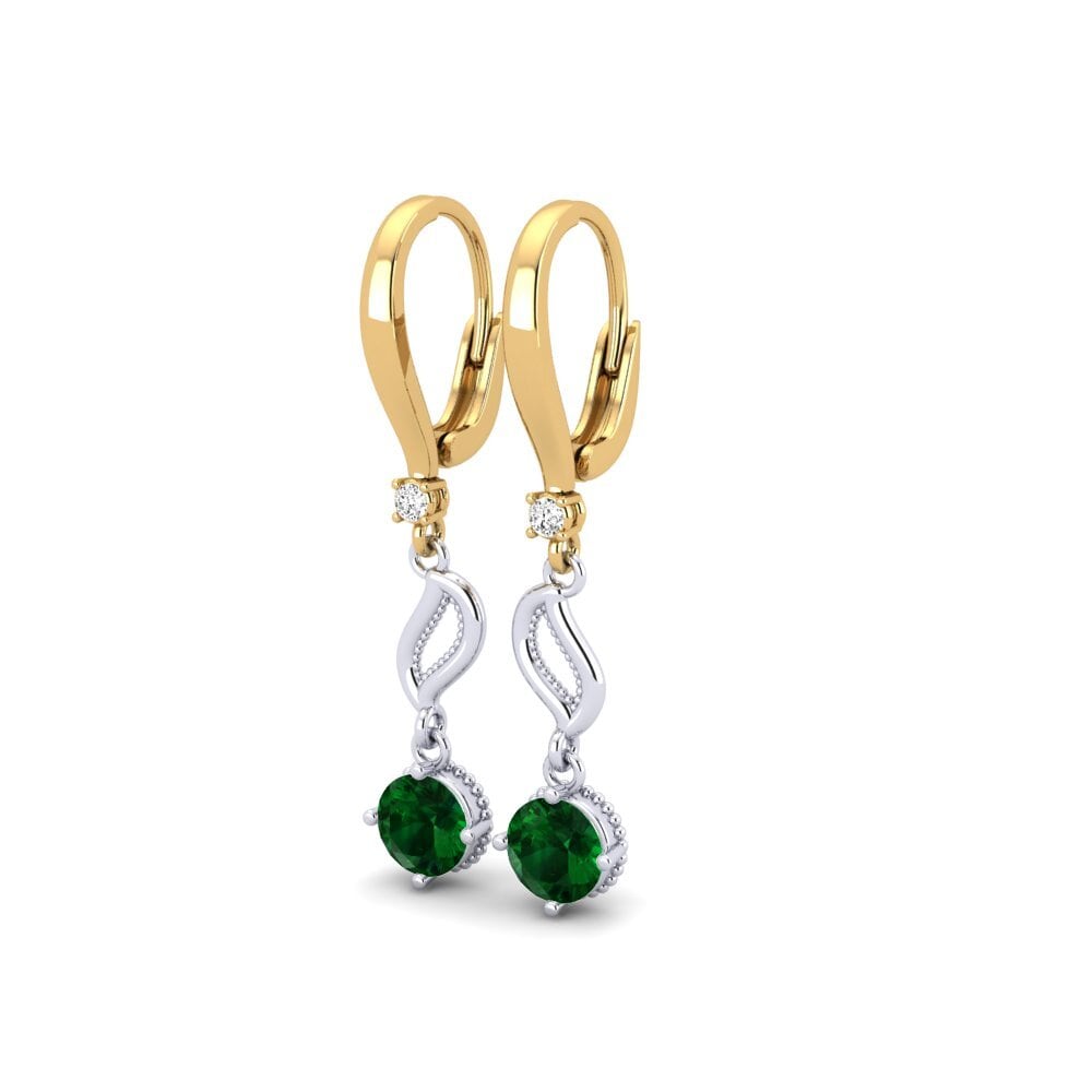 750 Weiß & Gelbgold Tsavorit Damen ohrring Dinaa