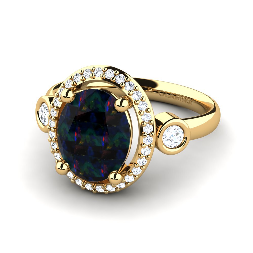 Black Opal Engagement Ring Dirinder