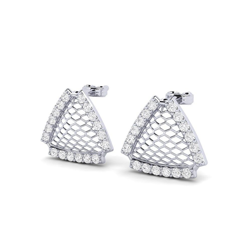 Saphir Blanc Boucle d'oreille femme Disquaire