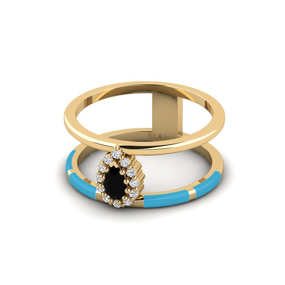Schwarzer Saphir Ring Divertido