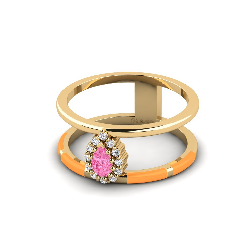 Rosa Saphir Ring Divertido