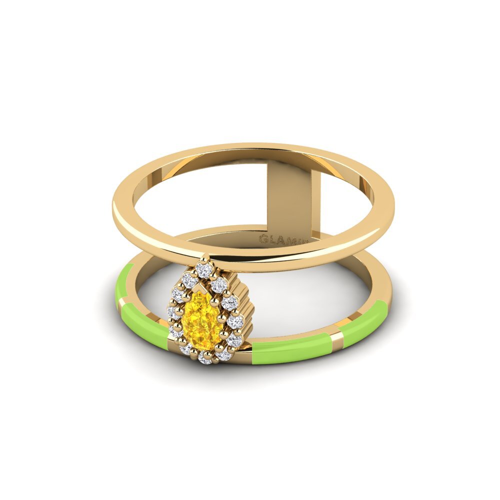 Zafiro amarillo Anillo Divertido