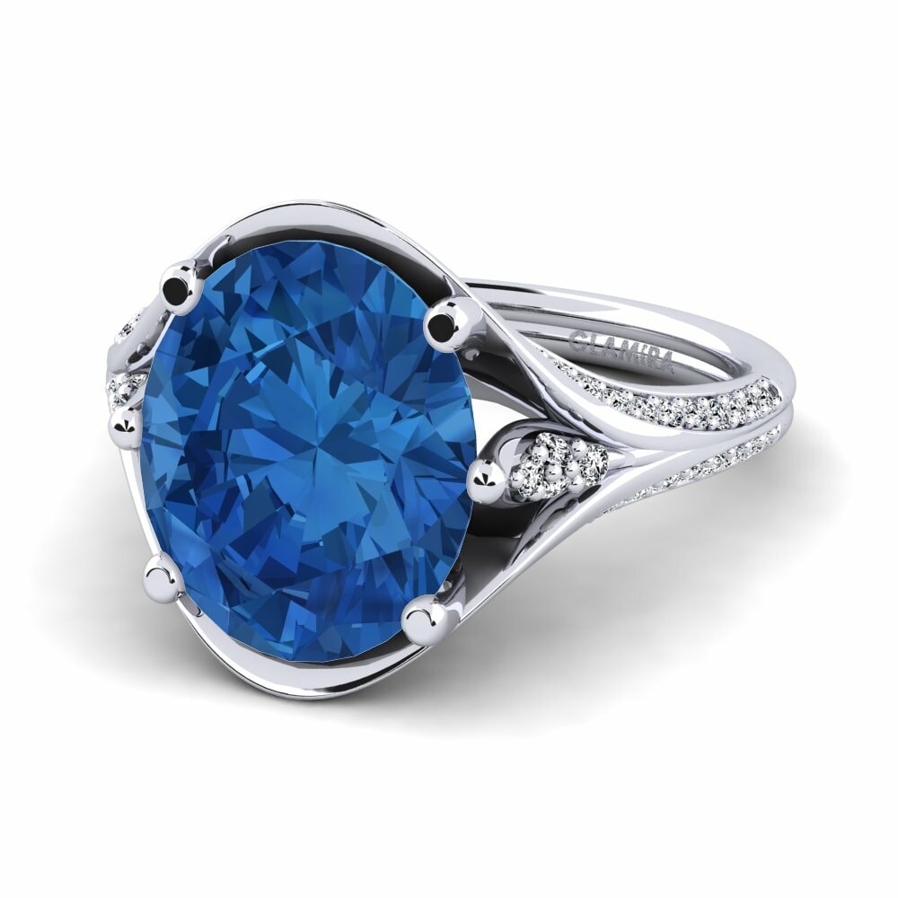 Zircone Bleu Foncé Bague Djamila