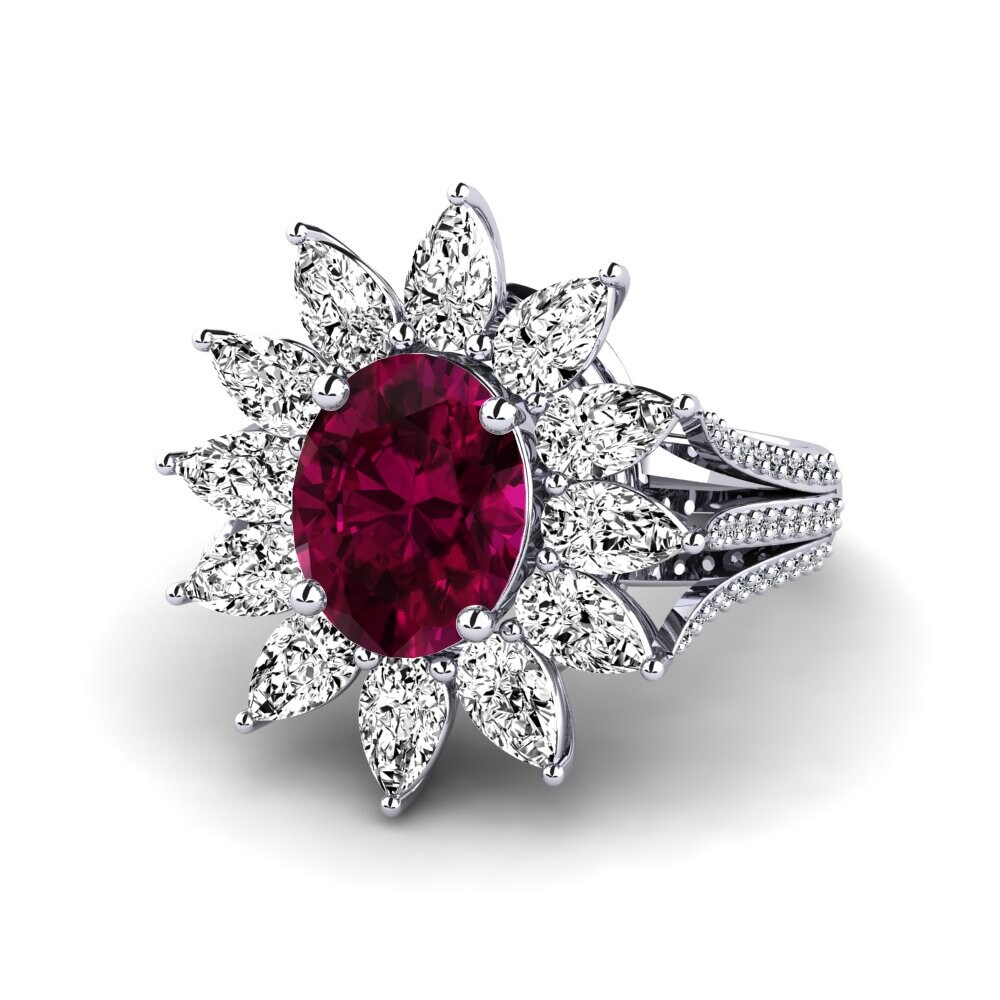 Granate Rhodolite Anillo de compromiso Dobbin
