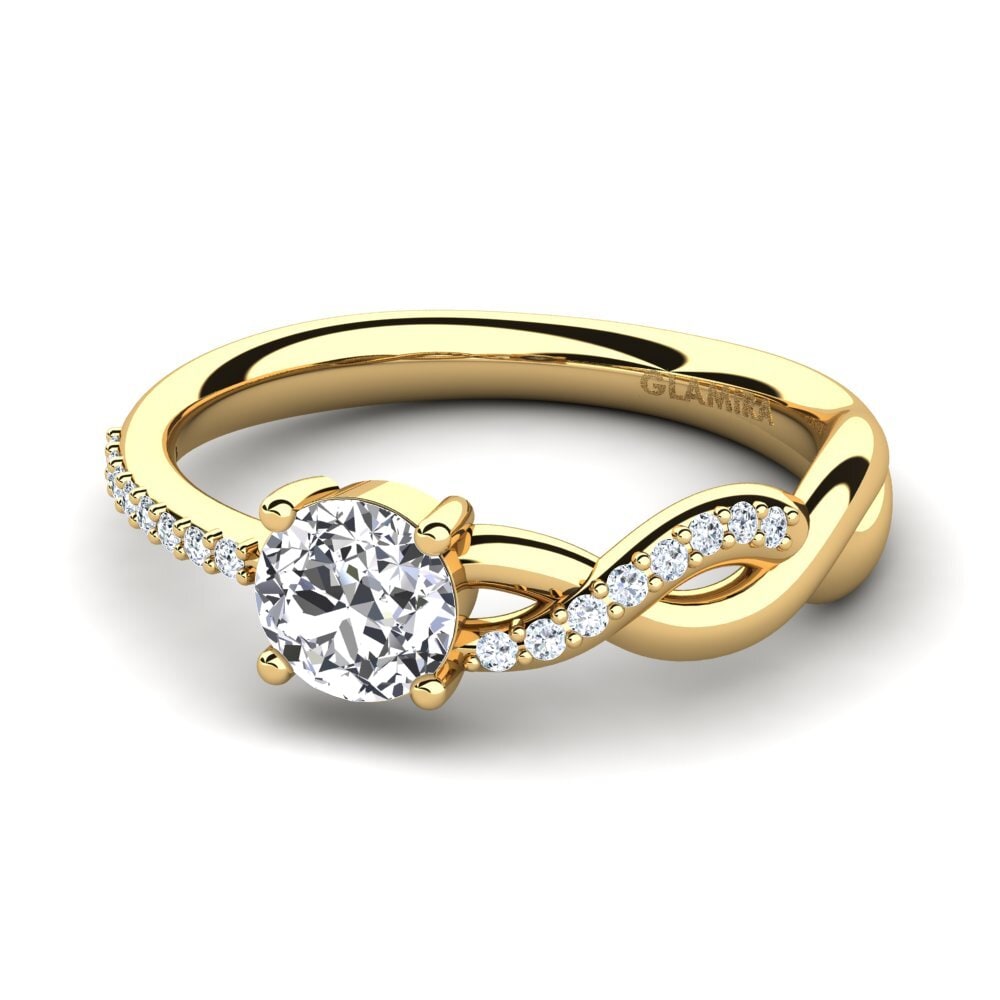14k Oro Amarillo Anillo de compromiso Dobrila
