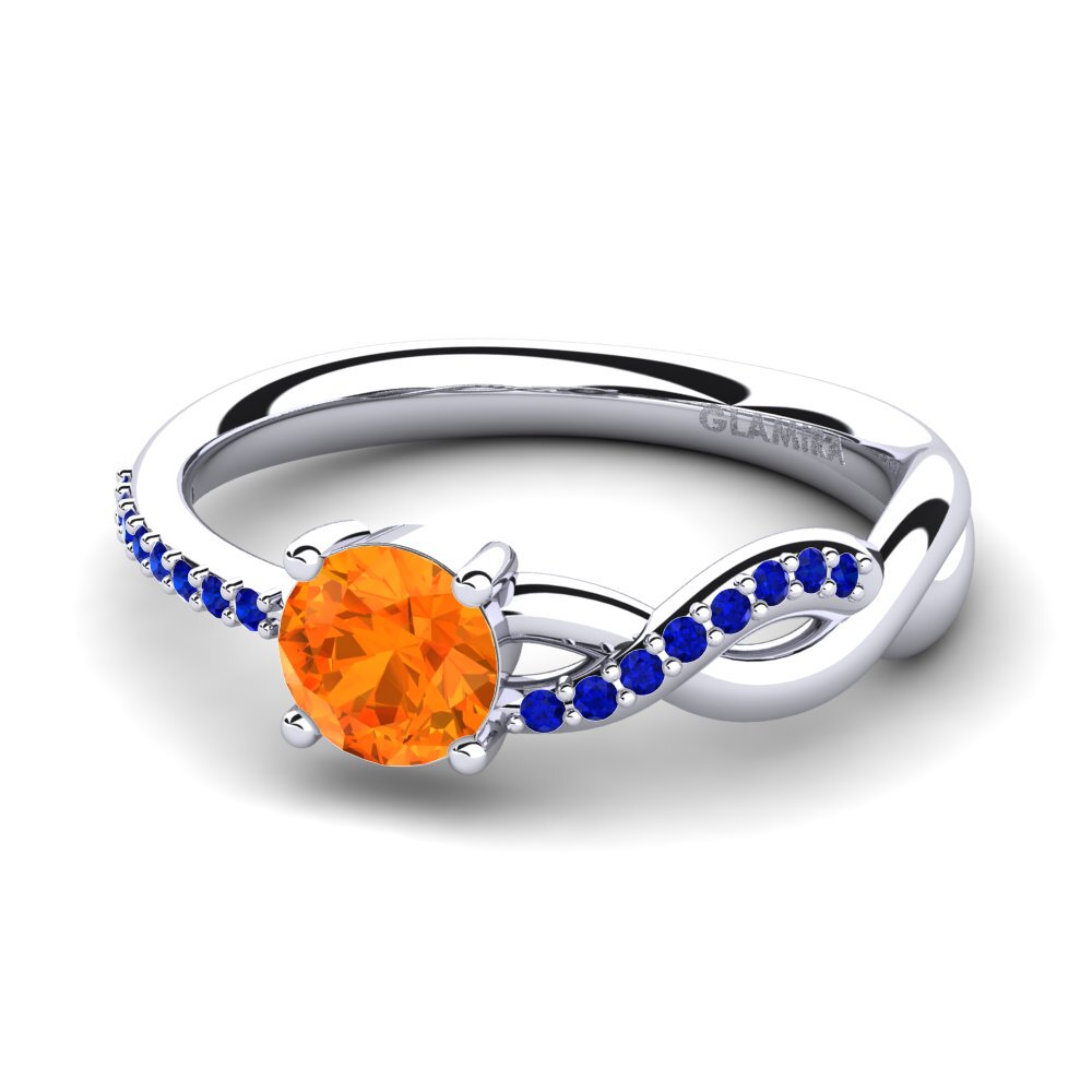 Orange Sapphire Engagement Ring Dobrila