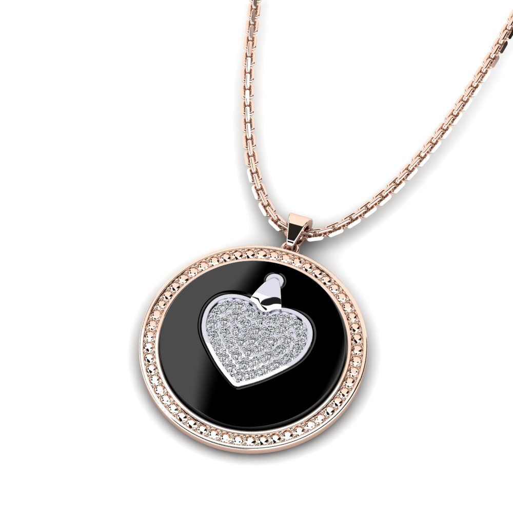 14k Oro Rosa/Blanco Colgante de Mujer Doescher