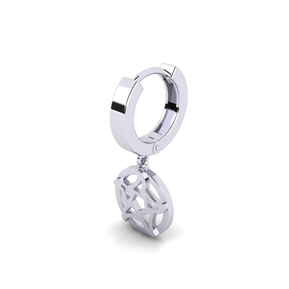 9k Oro Blanco Pendiente para hombre Doidew