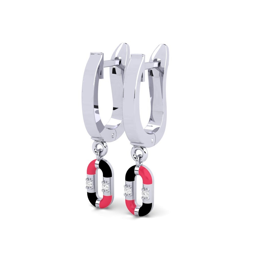 9ct White Gold Women's Earring Dokos