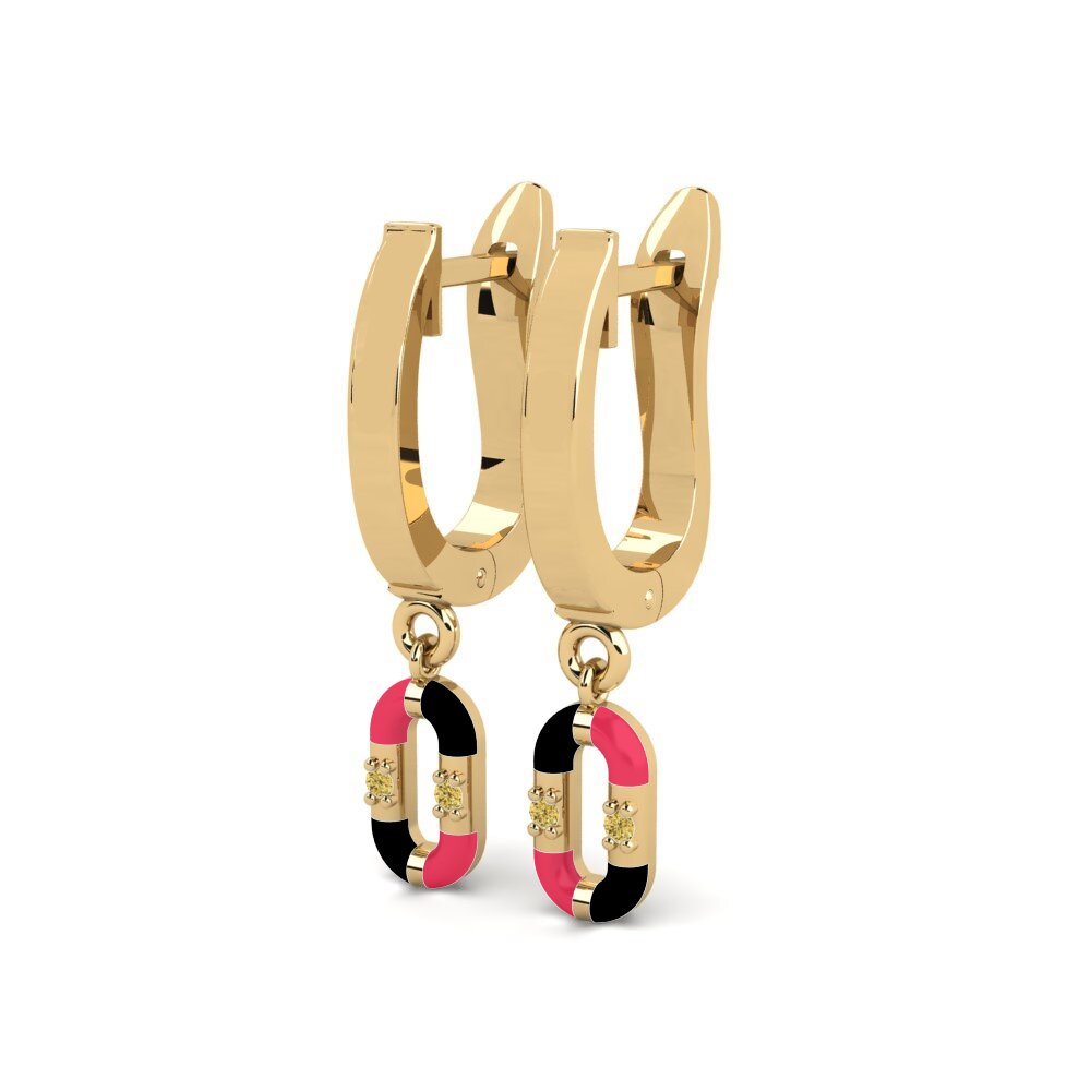 Diamant Jaune Boucle d'oreille femme Dokos