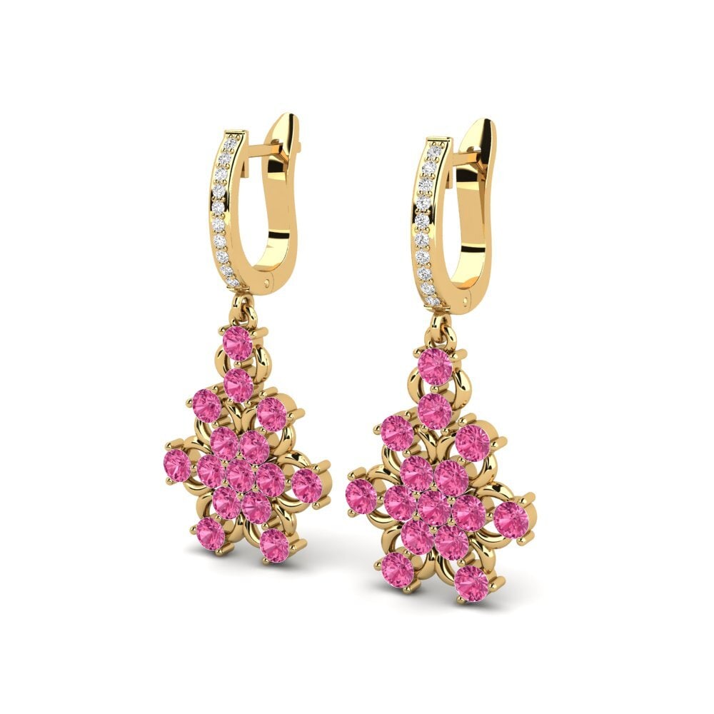 Turmalina Rosa Brincos Feminino Dolei