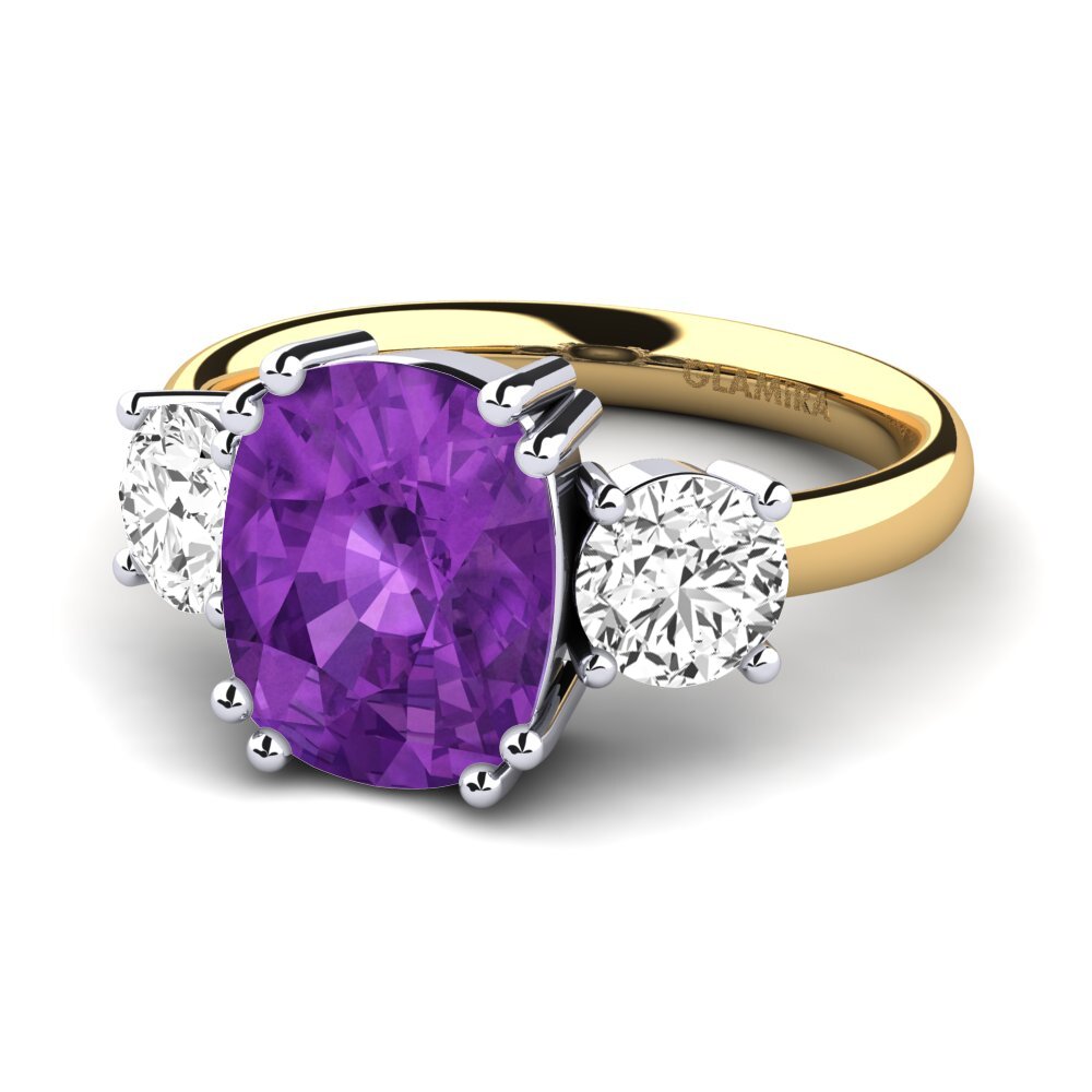 14k Oro Blanco / Amarillo Anillo Domela