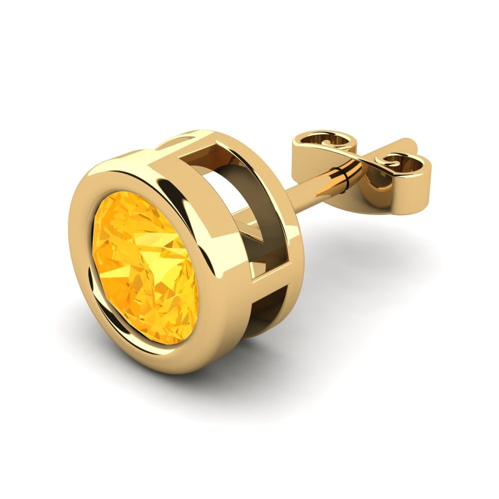 14k Oro Amarillo Citrino Pendiente para hombre Donatien