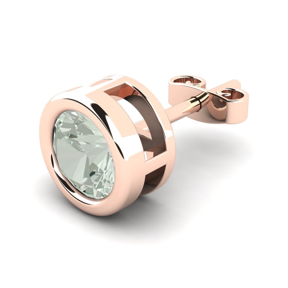 14k Oro Rosa Amatista verde Pendiente para hombre Donatien