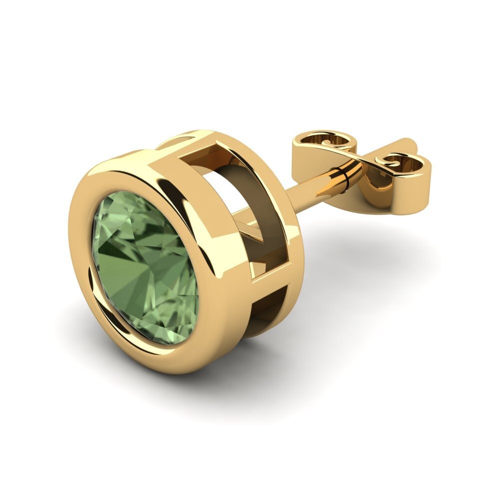 9ct Yellow Gold Green Sapphire Men's Earring Donatien