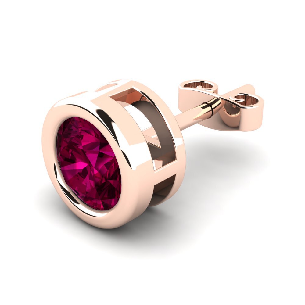14k Oro Rosa Rodolita de Granito Pendiente para hombre Donatien