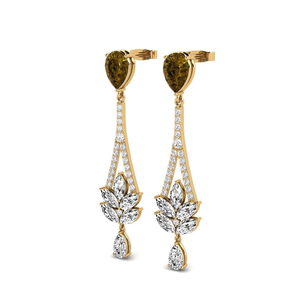 Đá Zircon Nâu Bông tai nữ Donello
