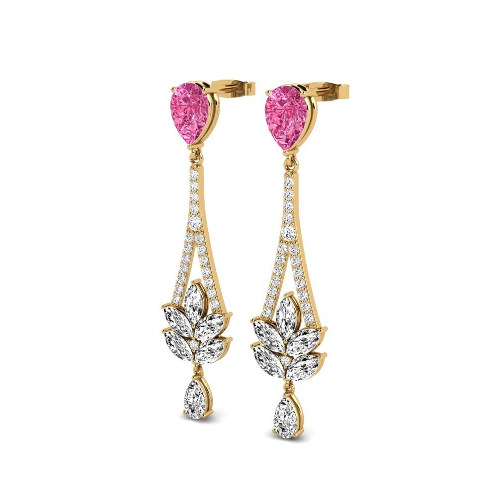 Turmalina Rosa Brincos Feminino Donello