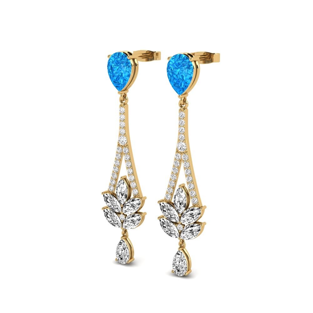 Topacio azul Pendiente de mujer Donello