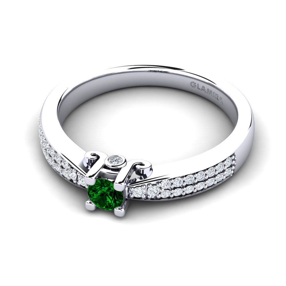 Circonita Verde Anillo de compromiso Donielle 0.16 crt