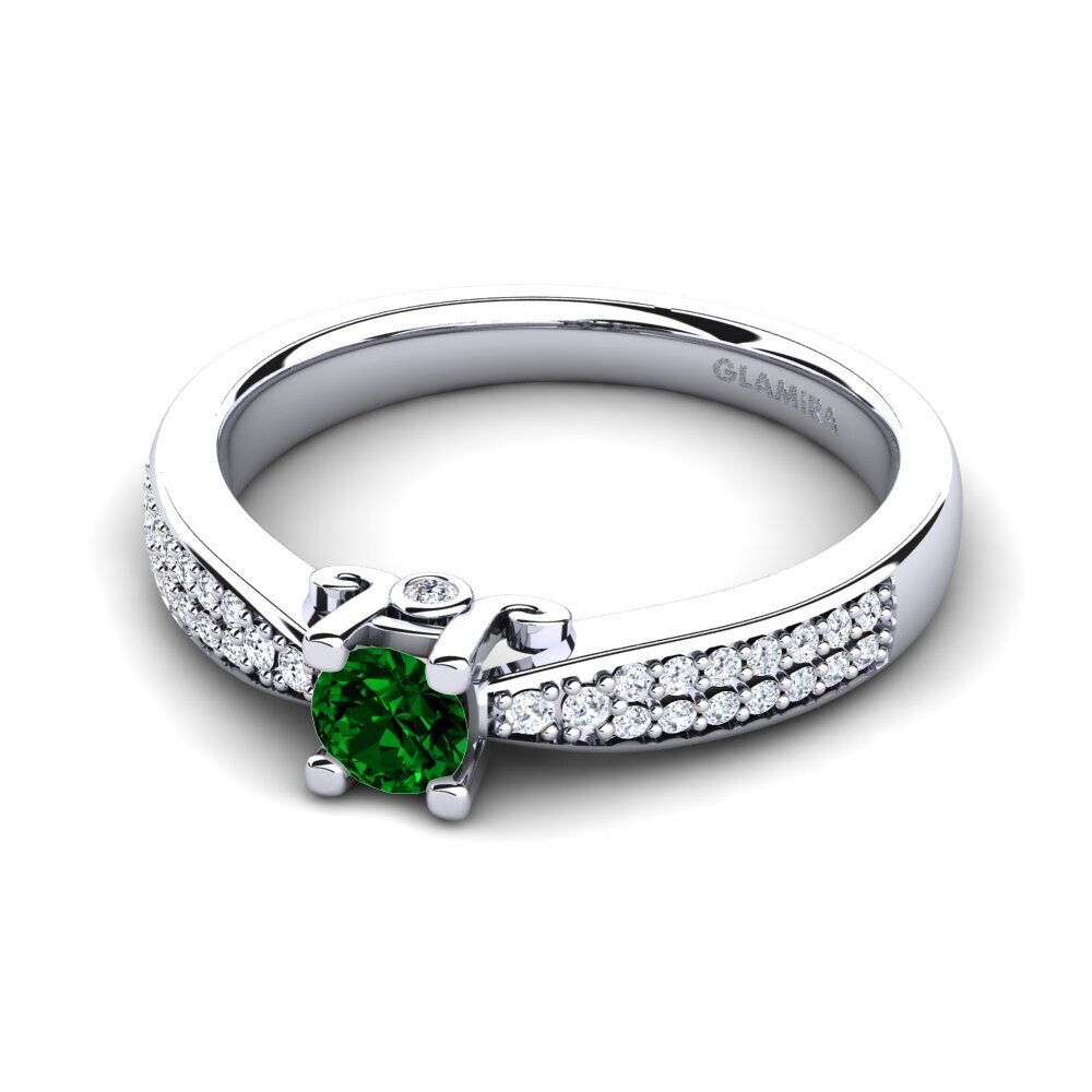 Circonita Verde Anillo de compromiso Donielle 0.25 crt