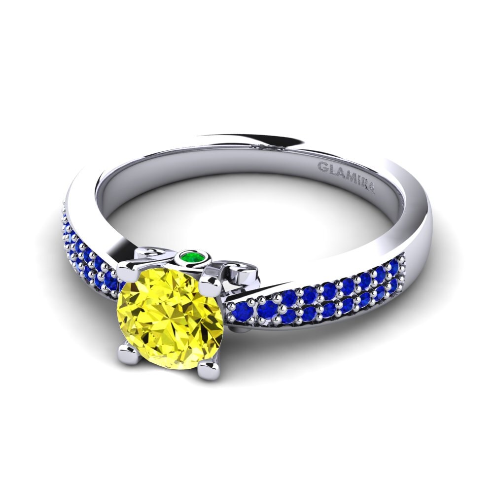 9ct White Gold Yellow Diamond Engagement Ring Donielle 0.8 crt