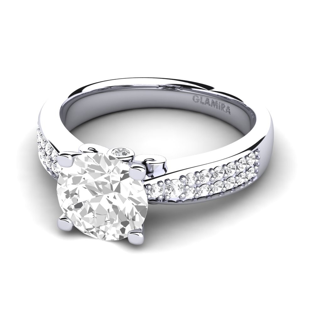 Zafiro blanco Anillo de compromiso Donielle 2.0 crt