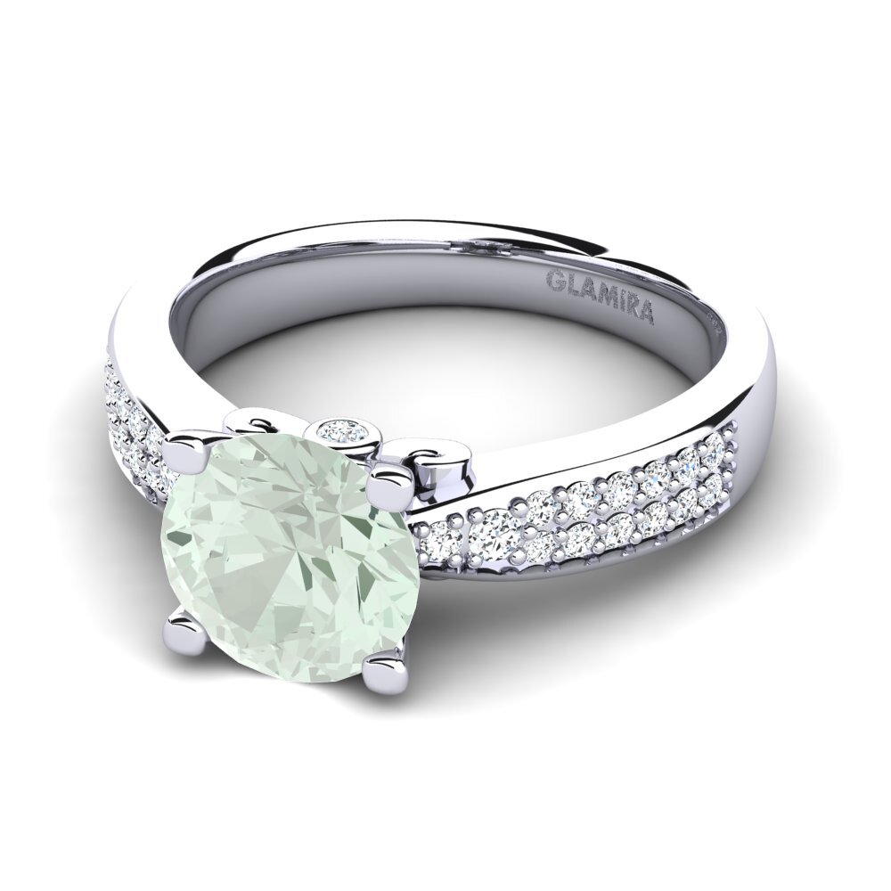 Green Amethyst Engagement Ring Donielle 2.0 crt