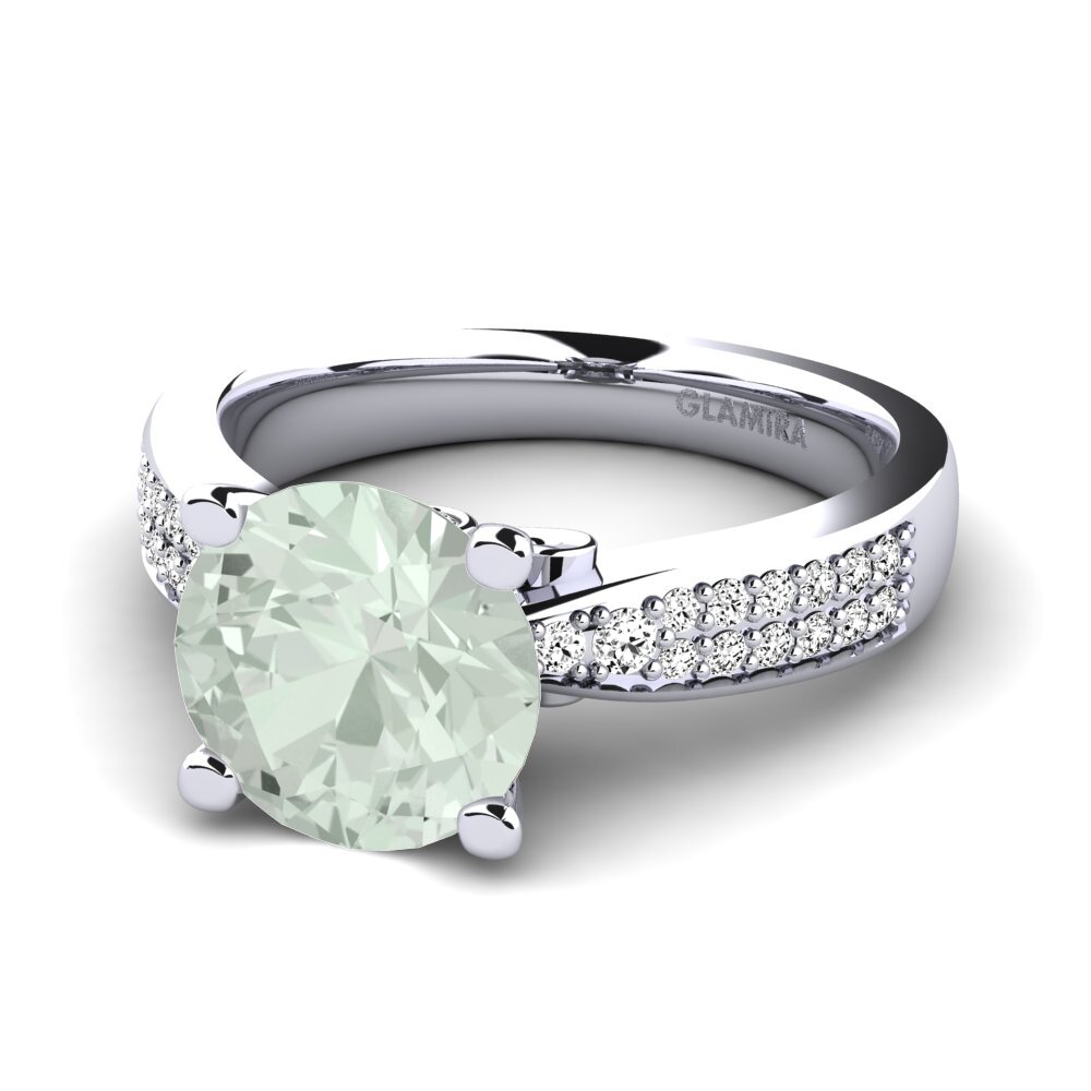 Amatista verde Anillo de compromiso Donielle 3.0 crt