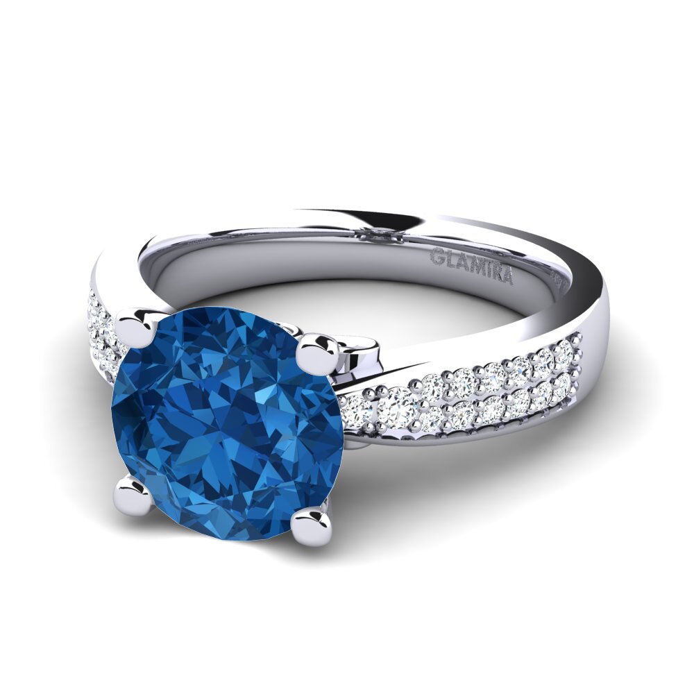 Circonita Azul Oscuro Anillo de compromiso Donielle 3.0 crt
