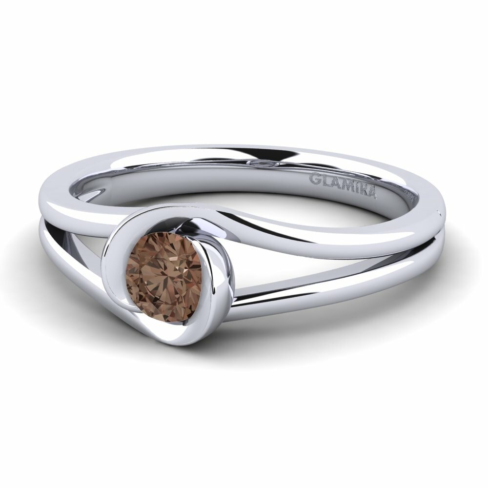 Design Solitaire Smoky Quartz Engagement Rings