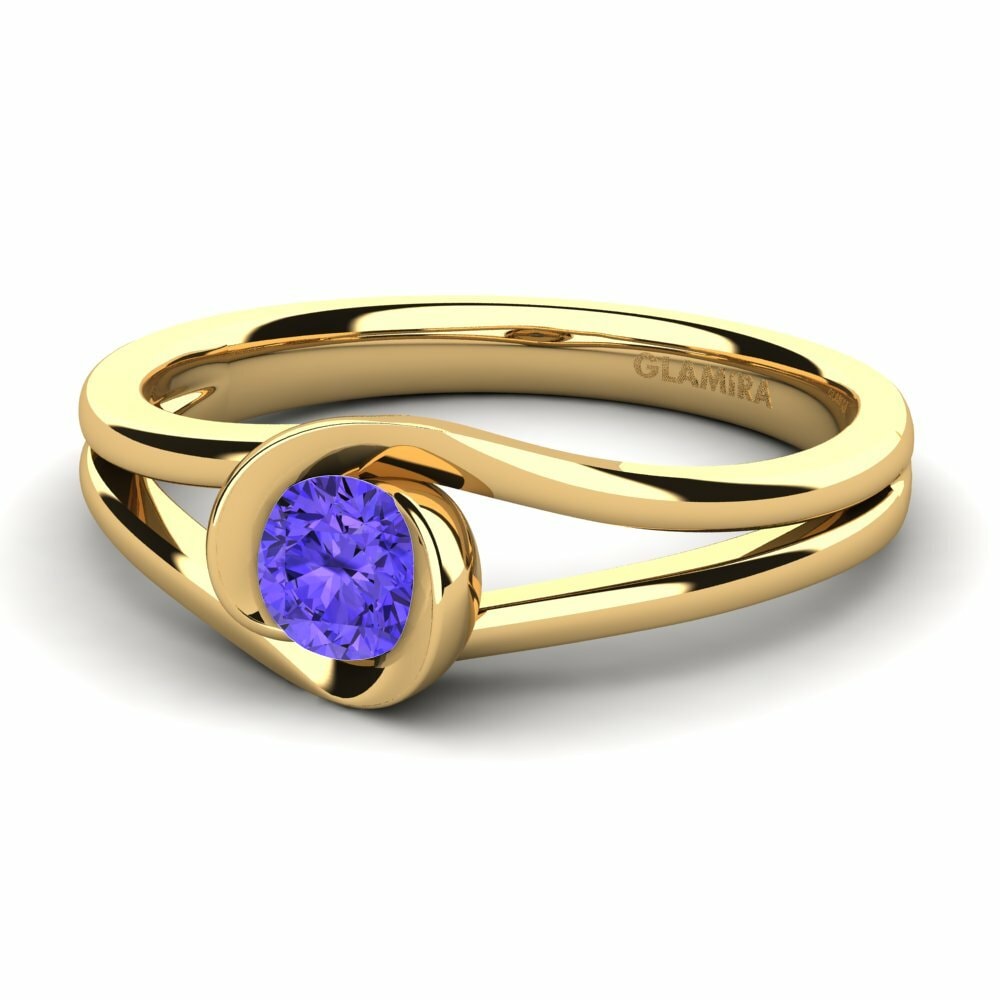 Bagues Or Jaune 18k Tanzanite Créations Solitaires