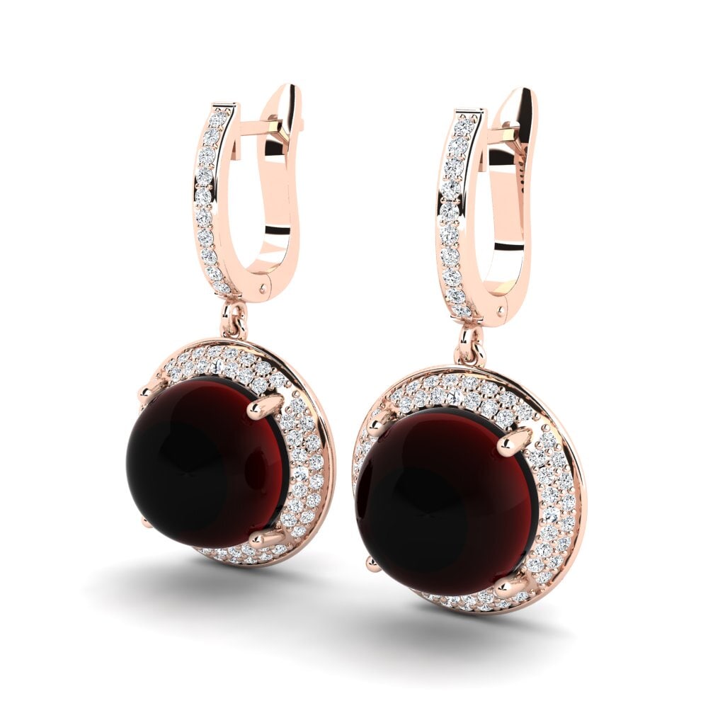 red-375 Cabochon Granada Brincos Feminino Donnika