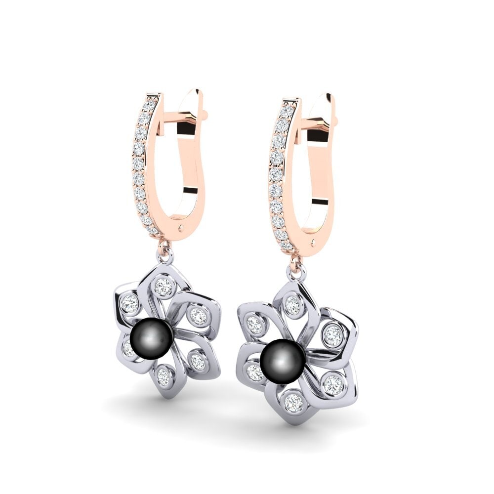 14ct Rose / White Gold Women's Earring Dorats