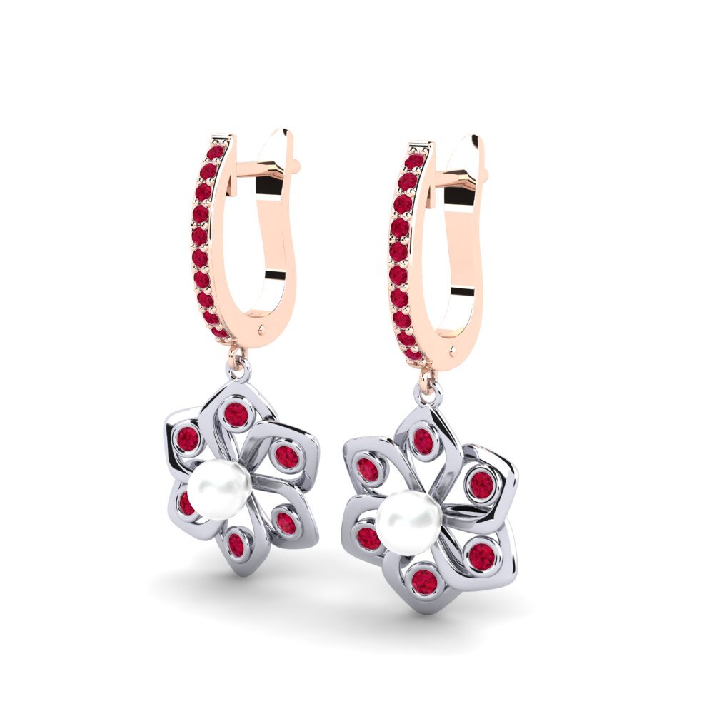 9k Oro Rosa & Blanco Rubí Pendiente de mujer Dorats