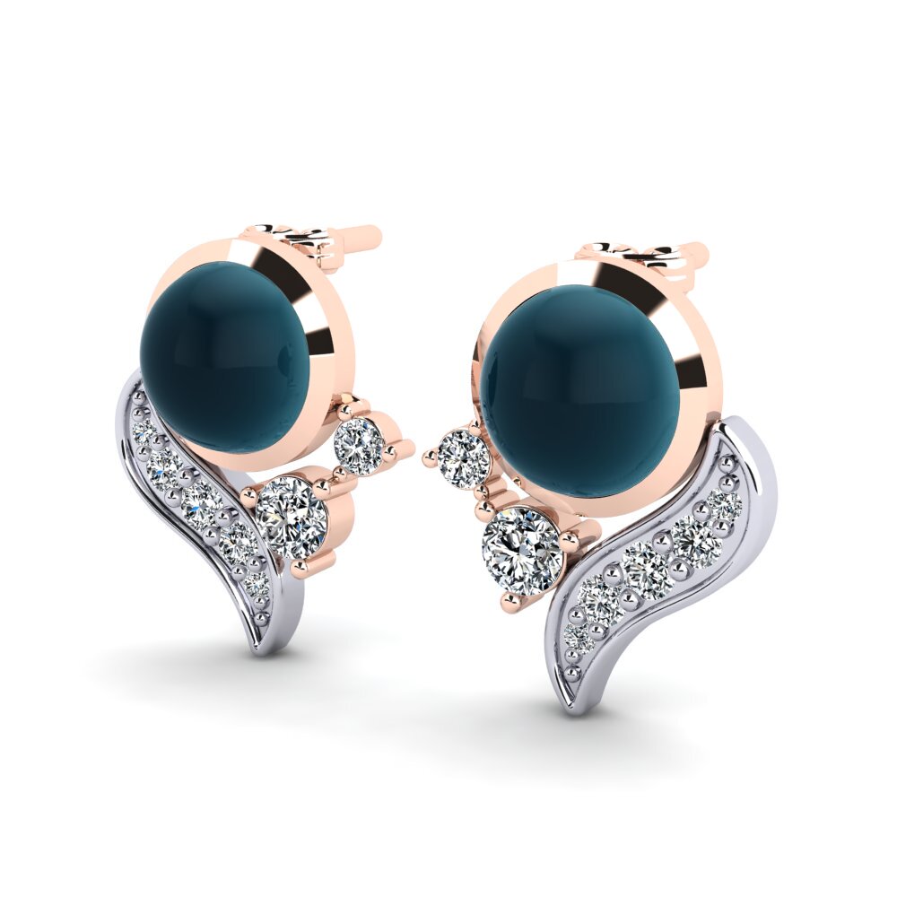 14k Oro Rosa & Blanco Pendiente de mujer Dorbeta