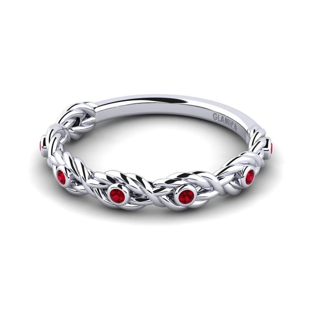 Circonita Roja Anillo Dored