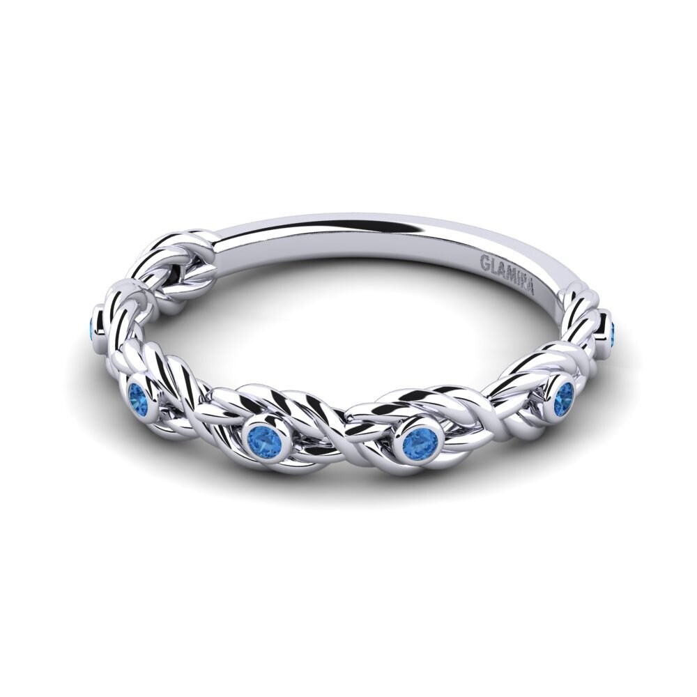 Circonita Azul Oscuro Anillo Dored