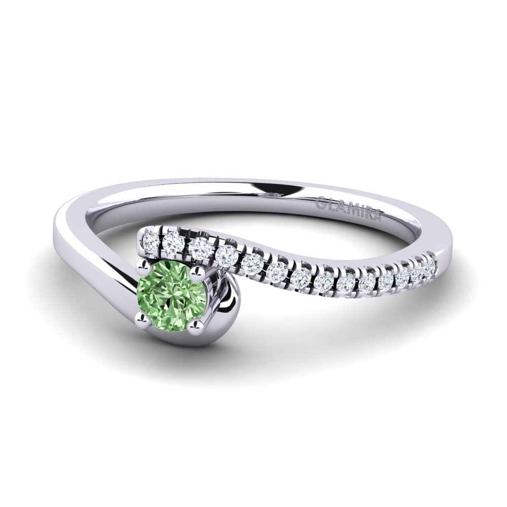 Diamante Verde Anillo de compromiso Doreen