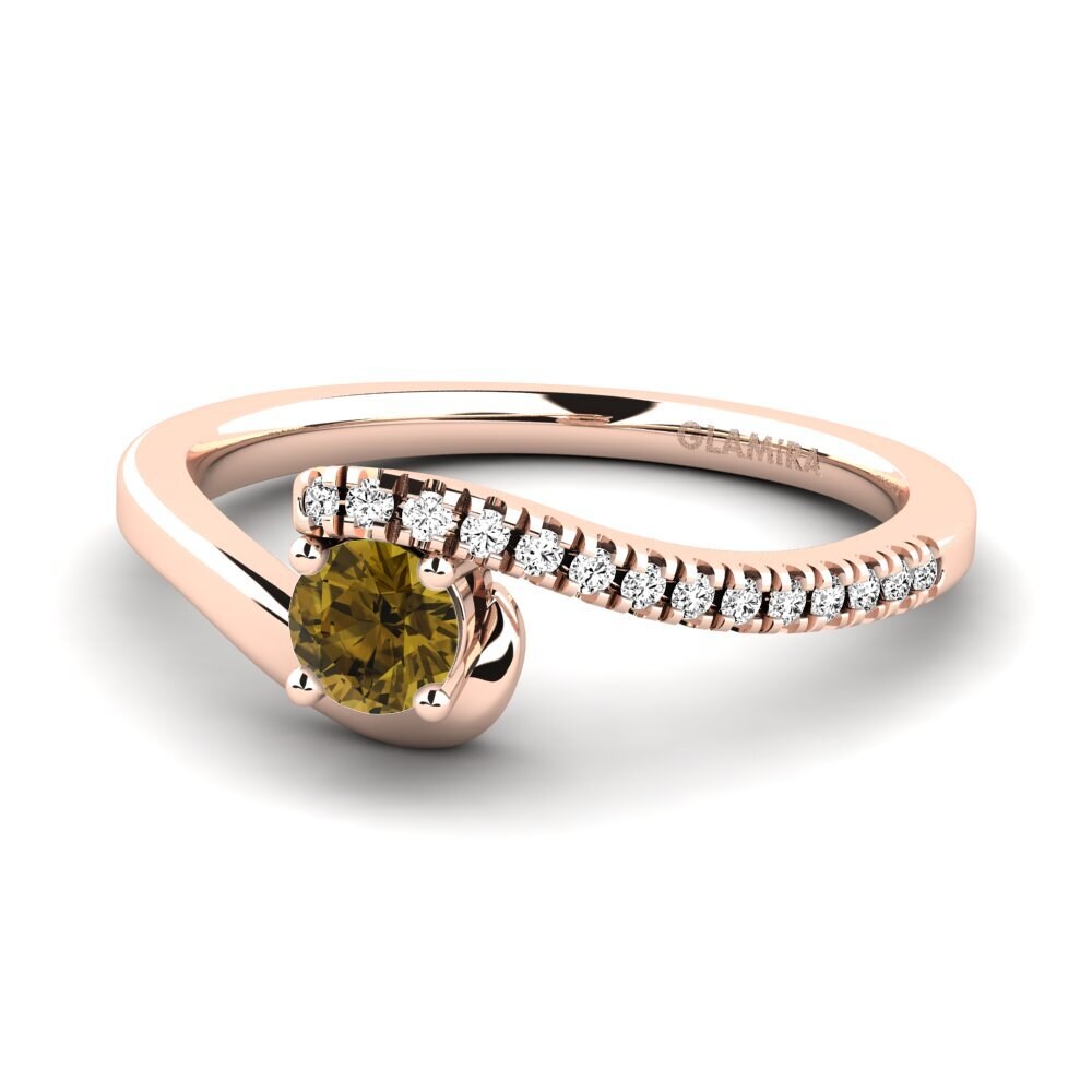 Brown Zircon Engagement Ring Doreen 0.25 crt
