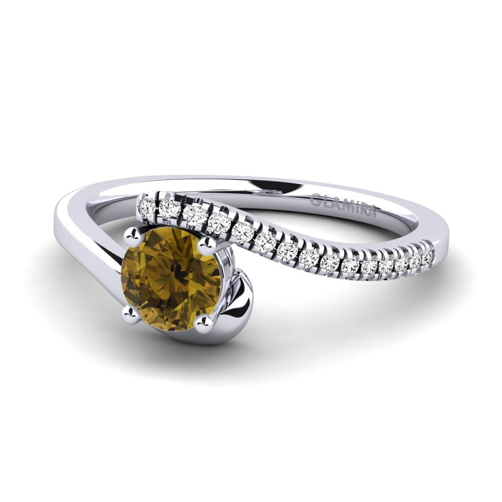 Brown Zircon Engagement Ring Doreen 0.5 crt