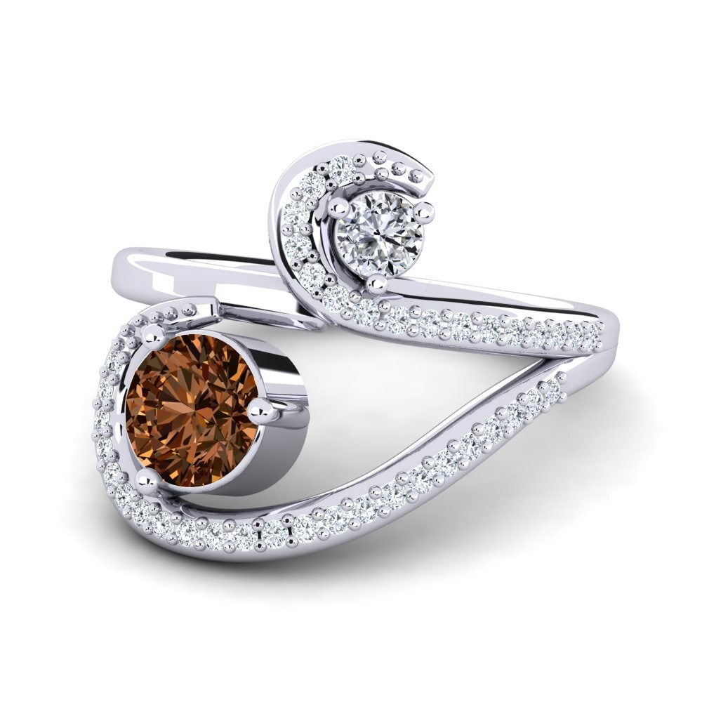 950 Platinum Brown Diamond Ring Dorenda