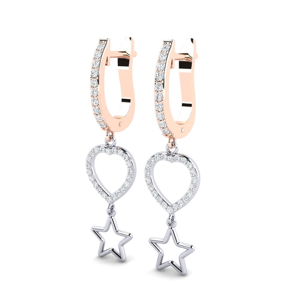 14ct Rose / White Gold Women's Earring Doretta