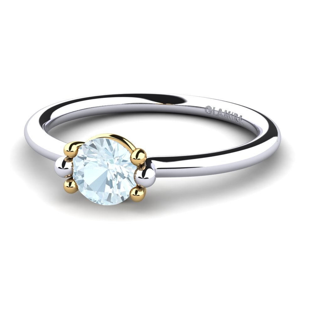 14ct White & Yellow Gold Aquamarine Women's Ring Dorotea 0.5 crt