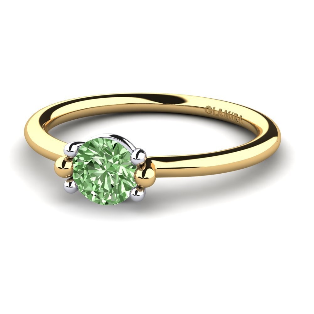 18ct Yellow & White Gold Green Diamond Women's Ring Dorotea 0.5 crt