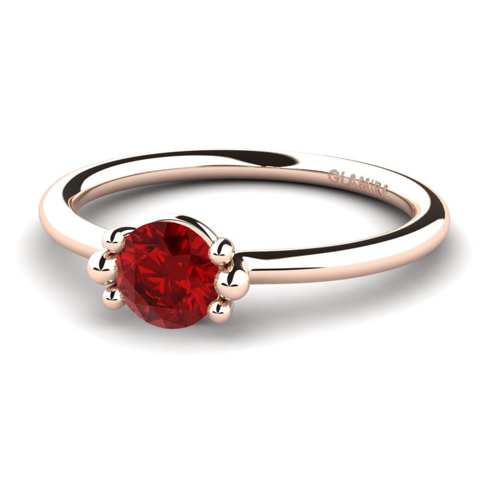 18ct Rose Gold Ruby (Lab Created) Women's Ring Dorotea 0.5 crt