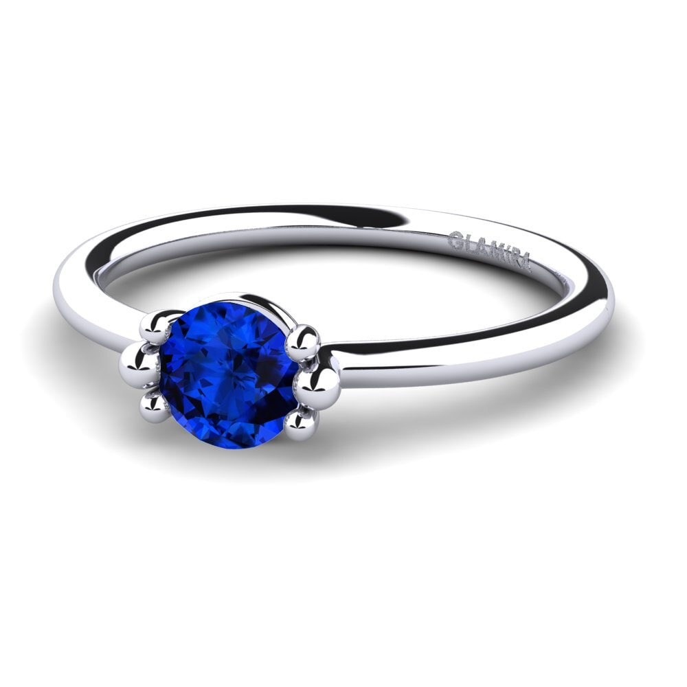 Safiro (Creado en Laboratorio) Anillo de Mujer Dorotea 0.5 crt