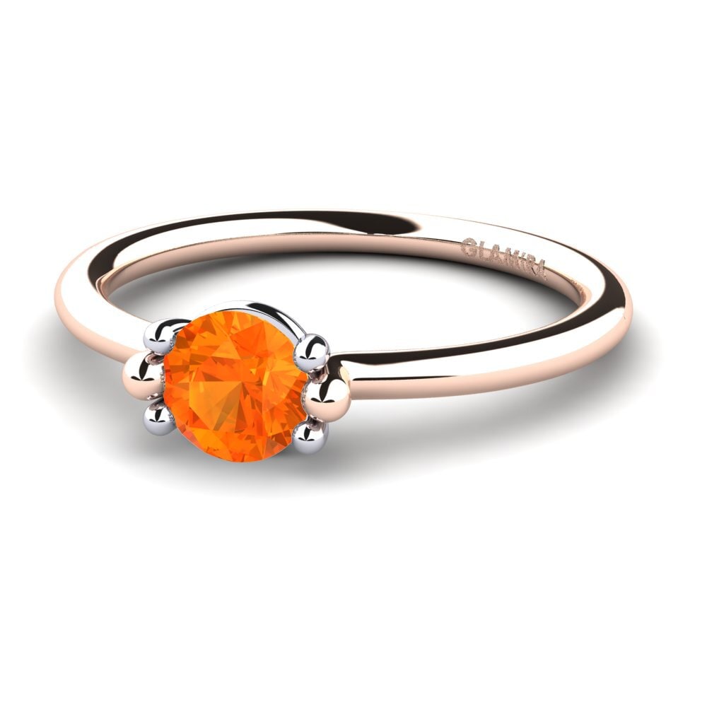 18ct Rose & White Gold Orange Sapphire Women's Ring Dorotea 0.5 crt