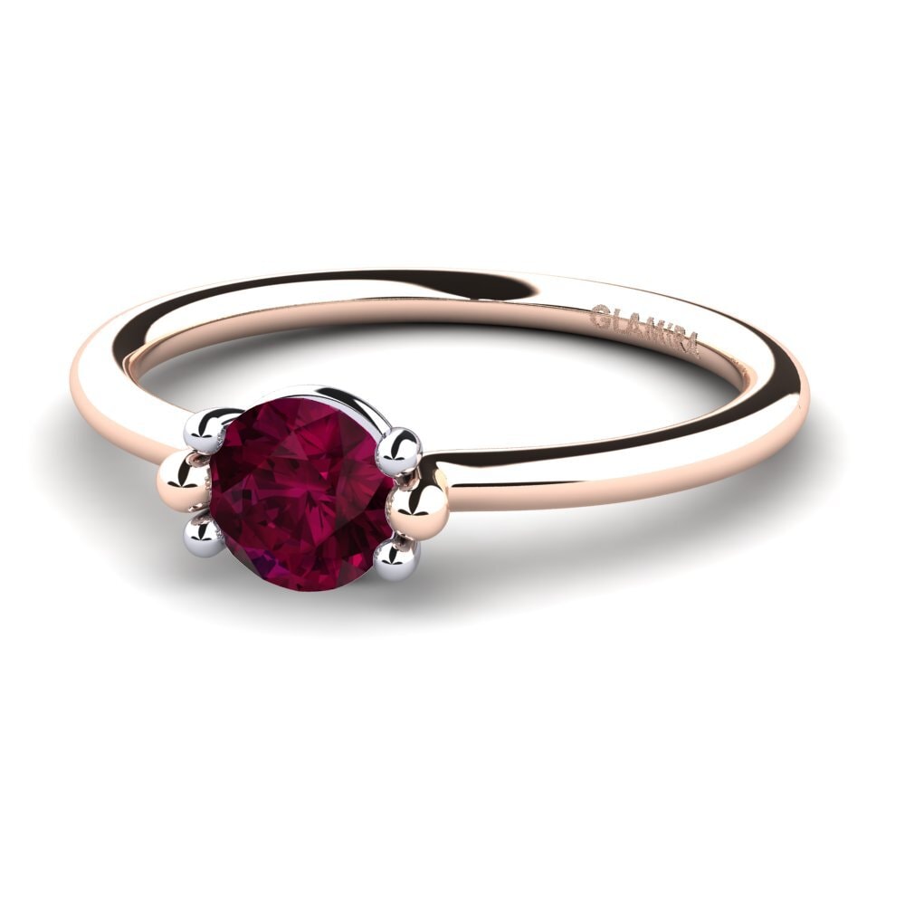 18ct Rose & White Gold Rhodolite Garnet Women's Ring Dorotea 0.5 crt